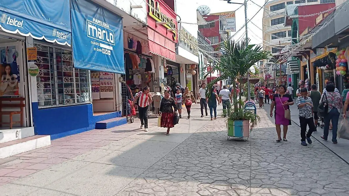 gente caminando en el sendero peatonal